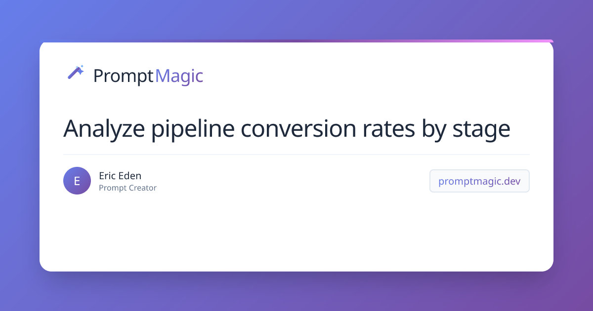 Analyze pipeline conversion rates by stage
