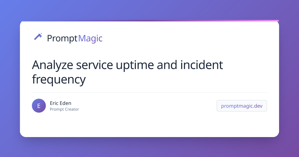 Analyze service uptime and incident frequency