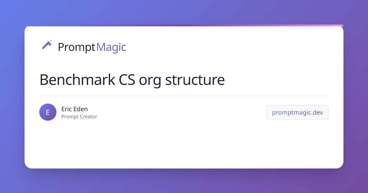 Benchmark CS org structure