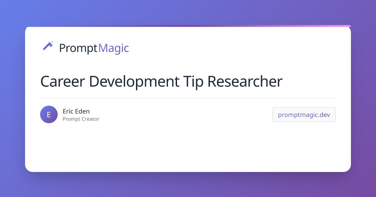 Career Development Tip Researcher