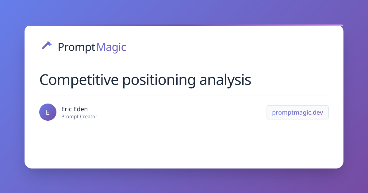 Competitive positioning analysis
