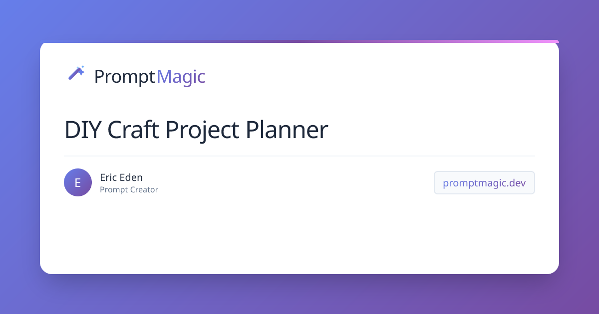 DIY Craft Project Planner