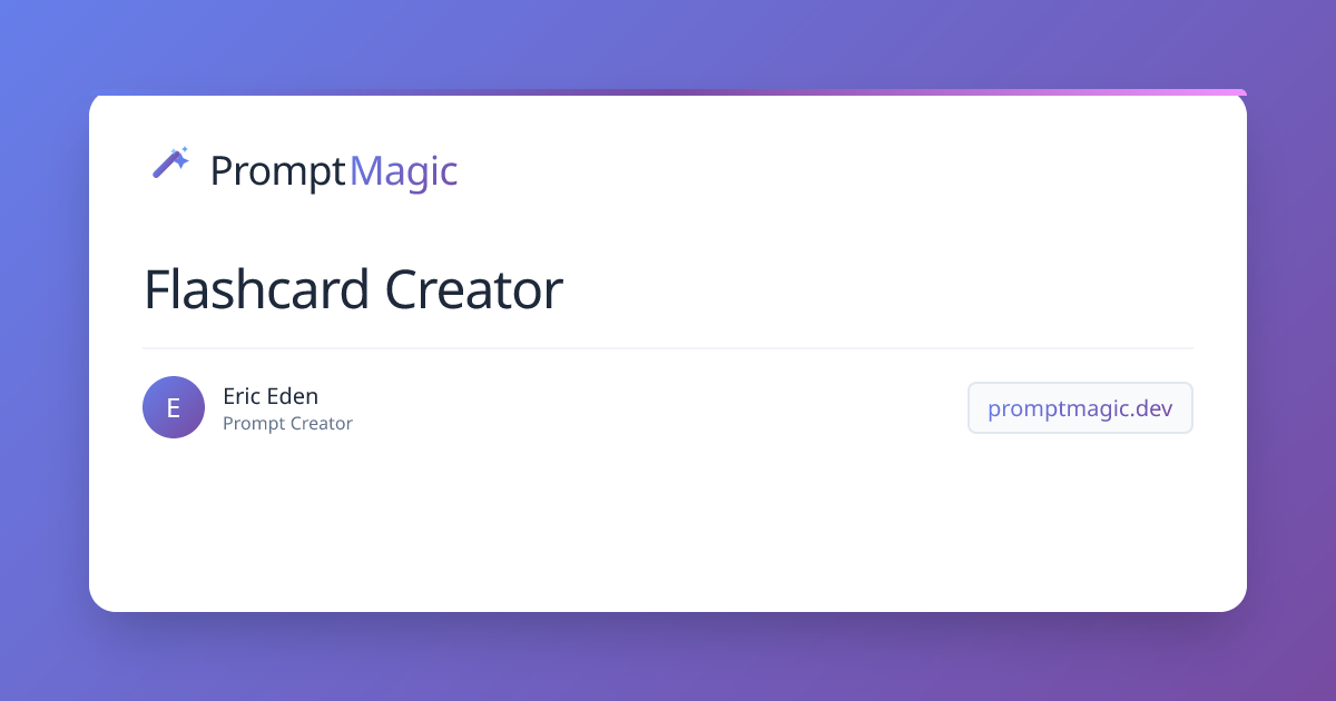 Flashcard Creator