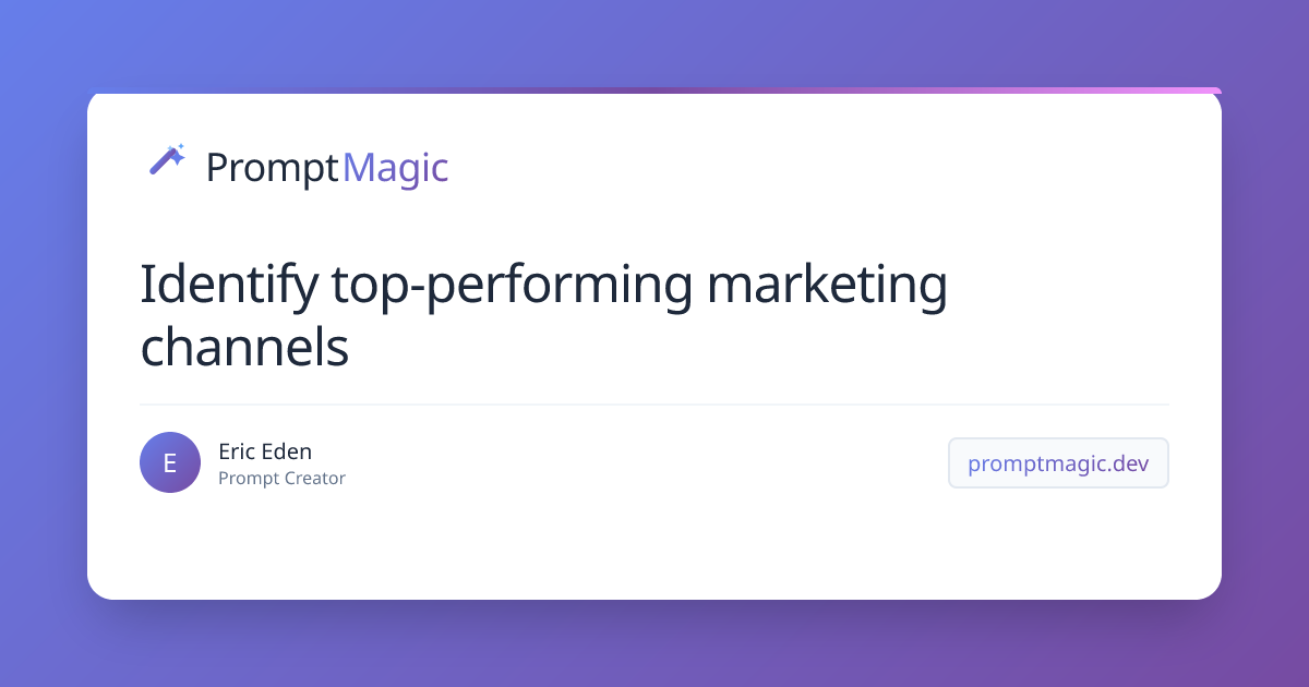 Identify top-performing marketing channels