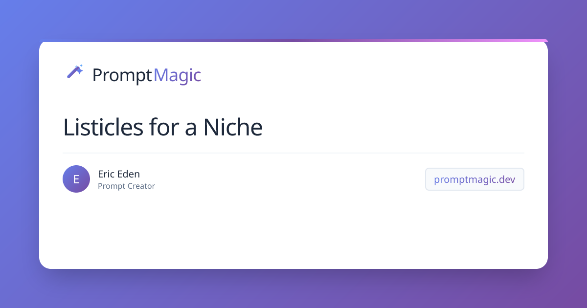 Listicles for a Niche