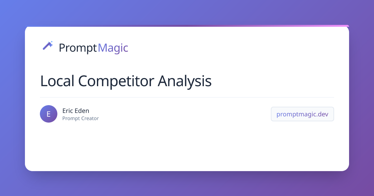 Local Competitor Analysis