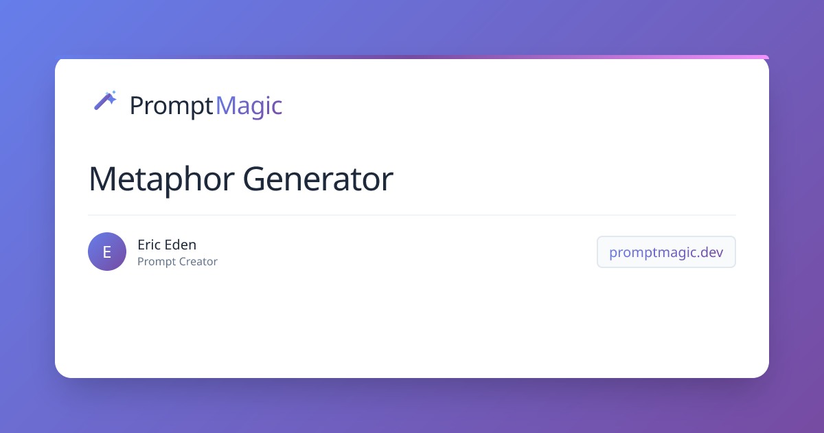 Metaphor Generator 