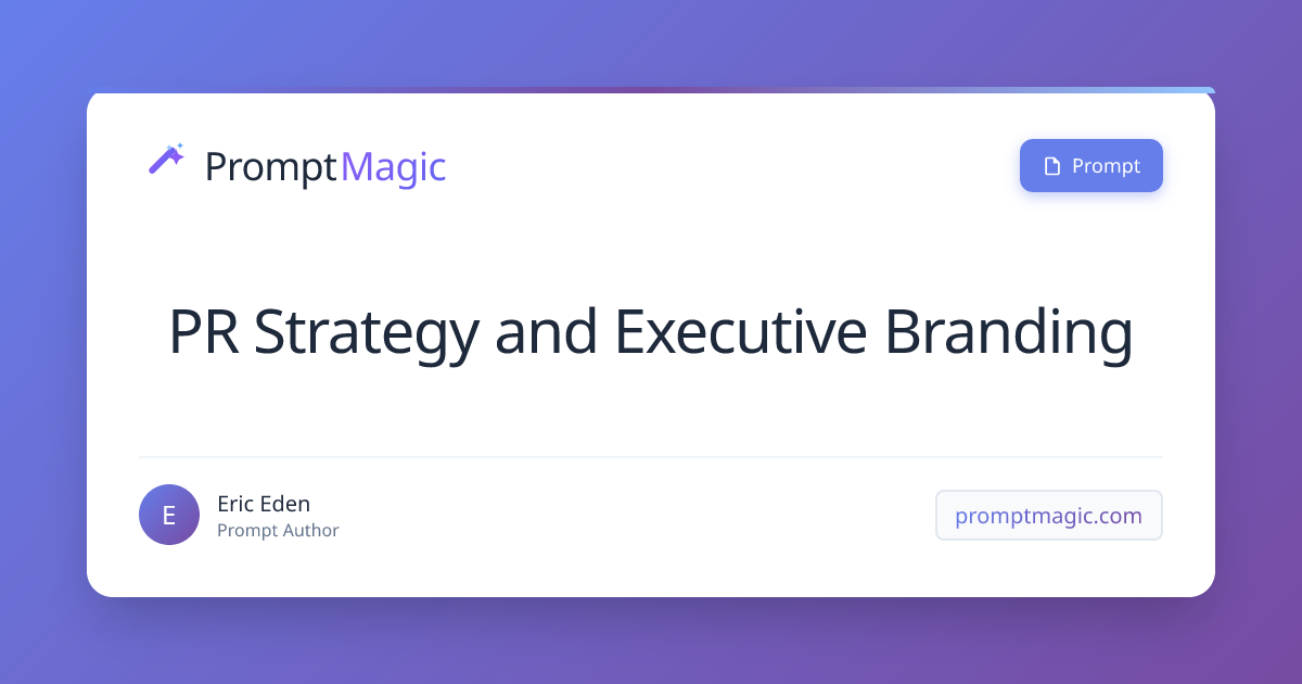 PR Strategy and Executive Branding 