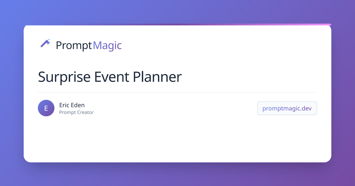 Surprise Event Planner