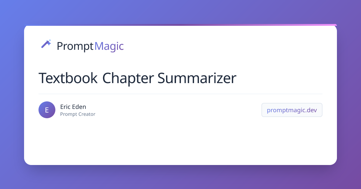 Textbook Chapter Summarizer