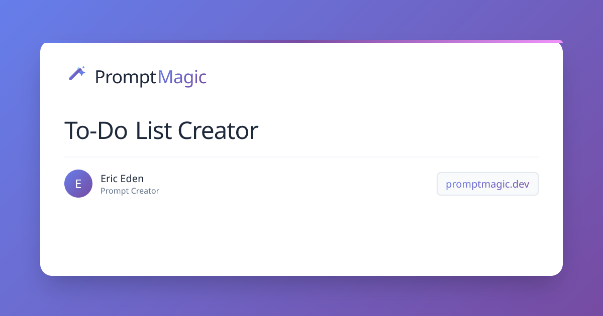 To-Do List Creator