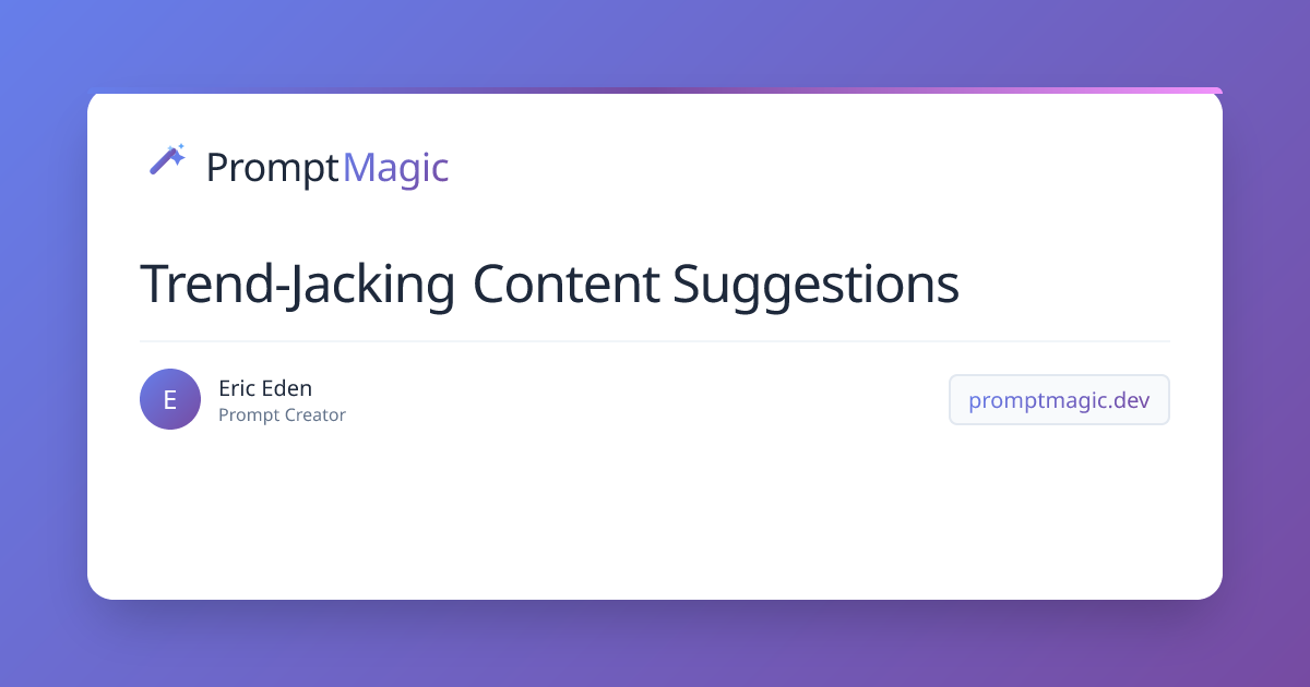 Trend-Jacking Content Suggestions