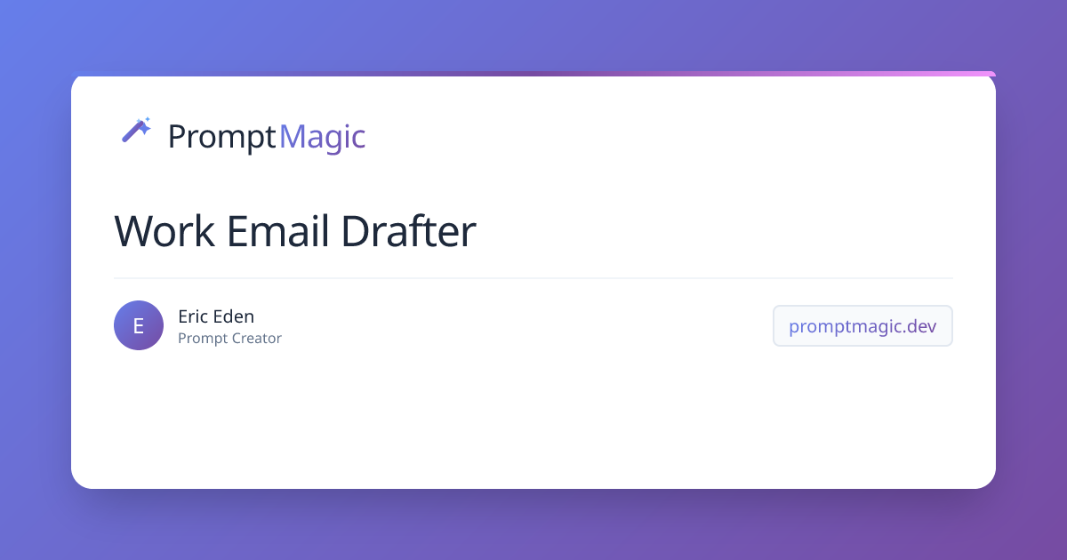 Work Email Drafter