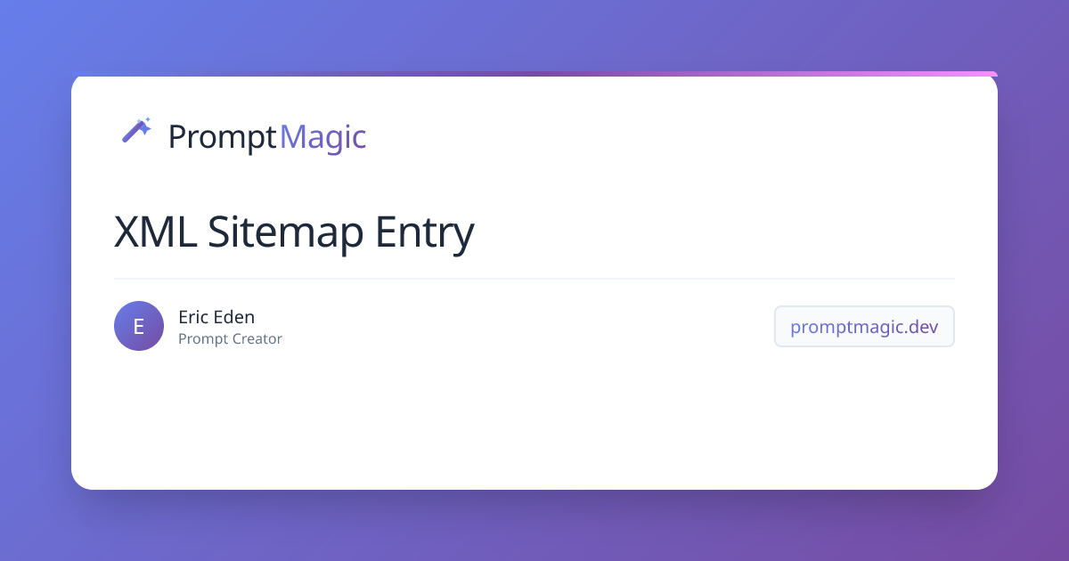 XML Sitemap Entry